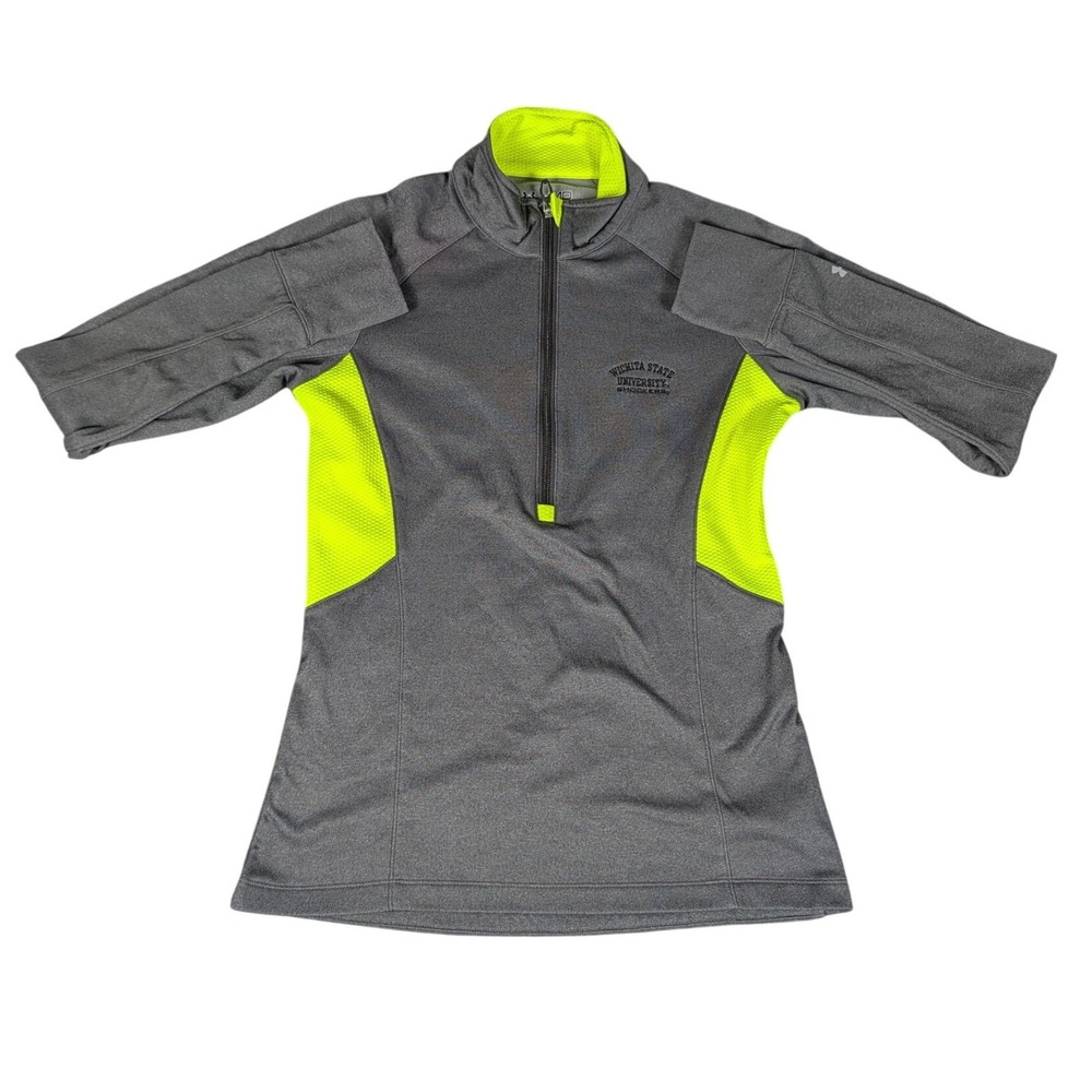 Under Armour WSU Shockers Pullover Womens Medium Gray Neon ColdGear Excellent